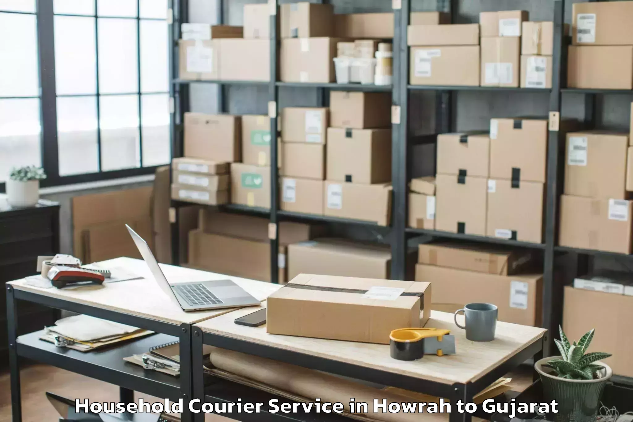 Affordable Howrah to Bodeli Household Courier